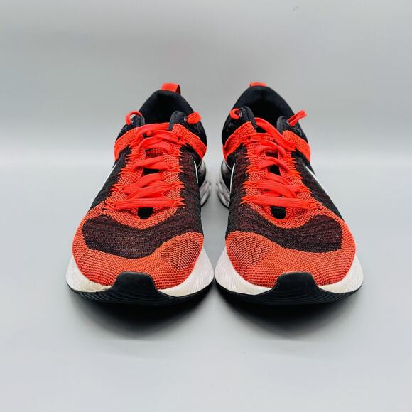Nike Shoes Mens 9 Red Black React Infinity Flyknit Running Athletic Sneakers - Picture 3 of 13